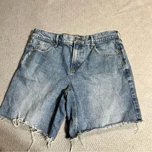Stretch Longline Denim Shorts Size 28 EUC thumbnail 1