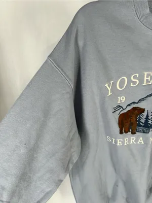 Lazy Sunday Yosemite Sierra Nevada Embroidered Crewneck Sweatshirt Size S thumbnail 5
