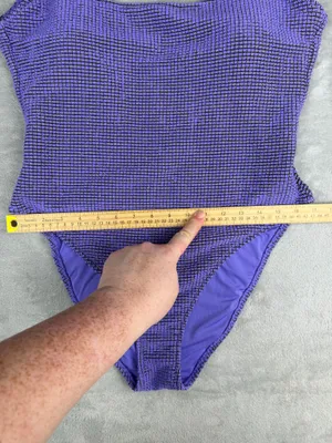 Aerie Lurex Crinkle Babewatch One Piece Swimsuit Purple Size XL thumbnail 3