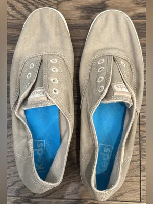 Keds Beige Canvas Slip-Ons thumbnail 1