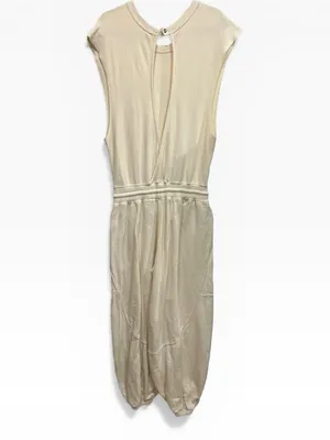 Free People Movement Throw & Go Cream‎ One Piece Wide Leg Cotton Jumpsuit XS thumbnail 4