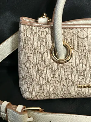 Nanette Lepore Almond Logo Junyper Mini Satchel Cream Handles & Strap NWT thumbnail 4