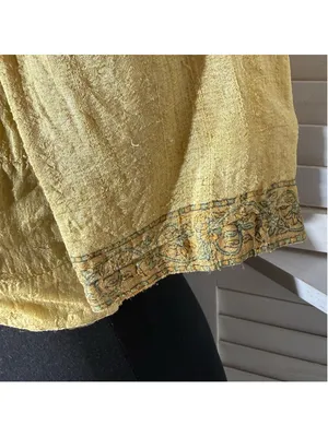 Vintage 60s peasant top mustard yellow medieval maid cosplay Ren Fair costume S thumbnail 7