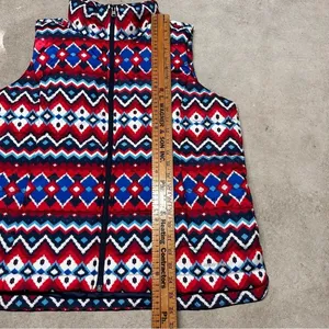 NWT Lands End New Women’s Full Zip Down Puffer Vest Chevron Fair Isle Winter XL thumbnail 5