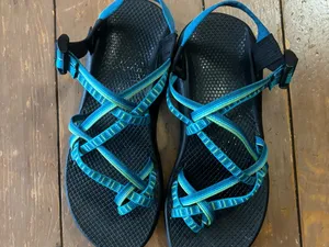 Chaco ZX/2 Classic sandals featuring blue and green patterned straps thumbnail 4