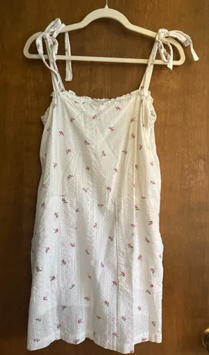 White floral shift dress thumbnail 1