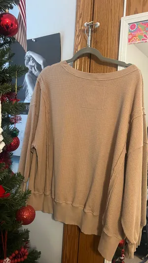American Eagle Waffle Big Hug Sweatshirt thumbnail 3