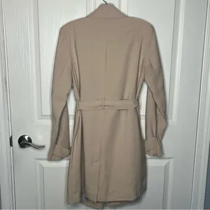 Banana Republic Factory Sz XS Khaki Trench Coat Tie Closure Open Front thumbnail 7