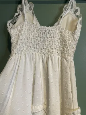 New Rue21 White Lace Mini Dress Womens S Coquette Cottagecore Ruffle Slip Dress thumbnail 8
