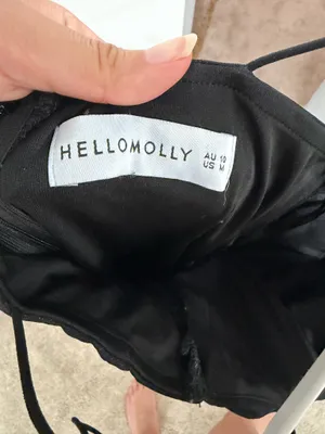 Hello Molly Dress Mini Black Ruched thumbnail 3