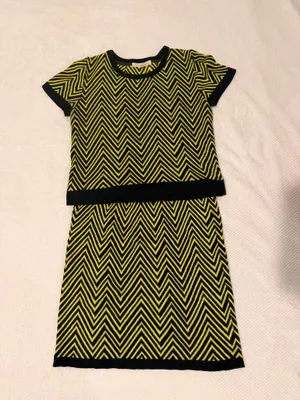 Rewind Yellow and Black Chevron Two-Piece Set thumbnail 2