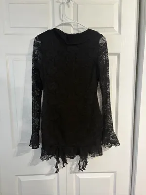 Princess Polly Black Lace Ruffle Dress thumbnail 5