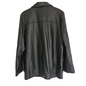 Vintage Bagatelle Leather Jacket Women's Button Front Minimalist 90s Black Sz L‎ thumbnail 6