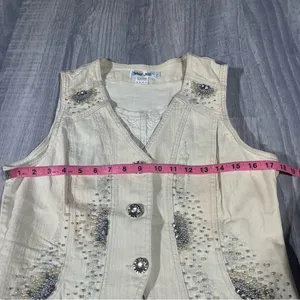 West 36th Embellished Cream Vest; Large Women’s thumbnail 4
