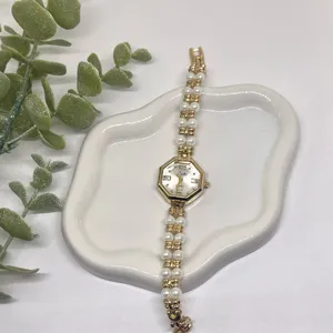 Dainty Gold Tone Pearl Watch thumbnail 4