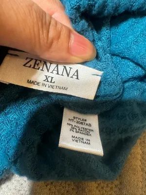 Zenana V-neck knit long sleeve waffle pullover top XL thumbnail 7