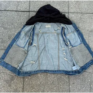 Others Follow Women Hooded Denim Vest Distressed Blue Jean Jacket Sleeveless XL thumbnail 7