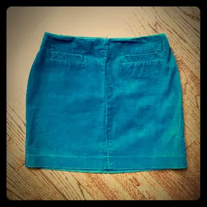 Old Navy Teal Blue Courdory Short Skirt Sz 1 thumbnail 2