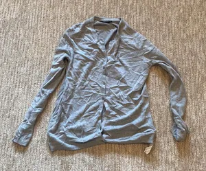 Zara knit long sleeve button up top Gray Size M thumbnail 1