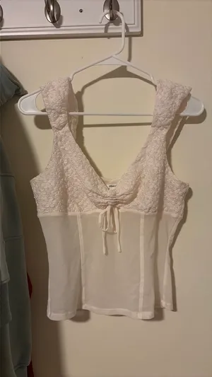 Urban Outfitters Mesh Floral Sheer Top thumbnail 2