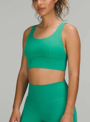 Lululemon Energy Bra Longline Maldives Green Strappy Yoga Bra LW2EB9S Size 4 thumbnail 1