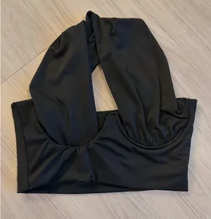 SheIn Black plunge corset style top thumbnail 1