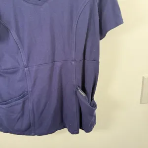 Jaanuu Princess‎ Seams V-Neck Scrub Top Cesi Slim Leg Navy Blue READ Women XL/LT thumbnail 4