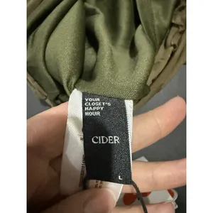 NWT Cider Strapless Ruched Olive Green Mini Dress Women's‎ Size L thumbnail 7