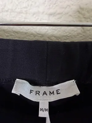 Frame Zip Cuff Flare Leg Pants in Noir Black Womens Size M thumbnail 5