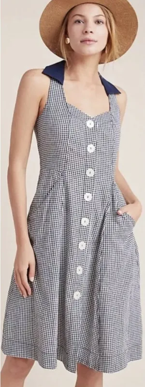 Anthropologie Camelia Gingham Dress Women’s Size 4 thumbnail 1