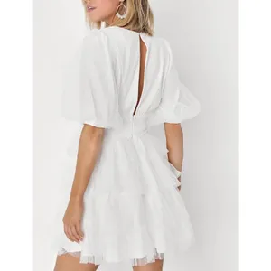Lulus‎ Symphony of Love White Dotted Tulle Tiered Mini Dress XL Bridal Shower thumbnail 2