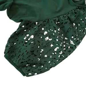 Like New Anthropologie Dolan Lace Puff Sleeve Sweatshirt Top Green Size Small thumbnail 6
