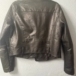 Women's Black Wild Fable Black Leather Jacket thumbnail 7