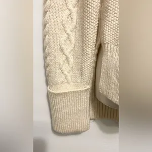 Madewell Cable Knit Cream Turtleneck Sweater thumbnail 6