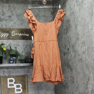 Trixxi Juniors Ruffle-Sleeve Faux-Wrap Dress 26ED087HWI Burnt Orange M thumbnail 2