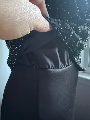DESTINATION BY MON CHERI Beaded Halter Black Prom Gown Sz 8 thumbnail 7