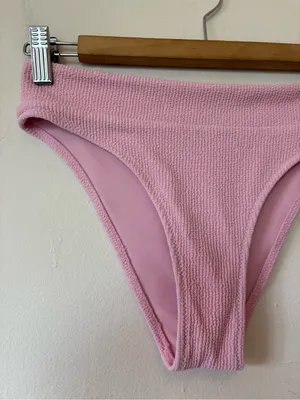 BLACKBOUGH Swim High Rise Cheeky Textured Bikini Bottoms Light Pink Sz Small thumbnail 4