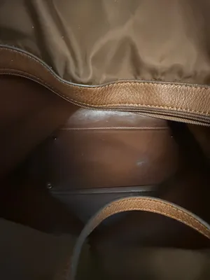 Sondra Roberts Squared Cognac Brown Tote with Gold Buckles Computer Bag or Purse thumbnail 15