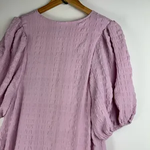 Lulu’s Sunny Love Seersucker Puff Sleeve Button Front Midi Dress Sz XL Lilac thumbnail 14