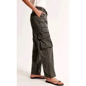 Abercrombie & Fitch Gray Charcoal Baggy Cargo Pull‎ On Pants Small Long Length thumbnail 12