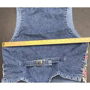 Vintage Banana Republic Safari & Travel Floral Cotton Denim Printed Jean‎ Vest M thumbnail 14