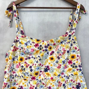 Old Navy Women Floral Cami Dress Size 2X Sleeveless Tie Strap Ruffle Hem Cottage thumbnail 3