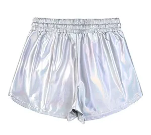 NEW Metallic Shorts Shiny Sparkly Drawstring Shorts S thumbnail 2