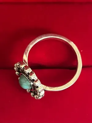 Vintage/Boho Design Faux Turquoise Stainless Steel Silver Ring Size 8 NWT thumbnail 3