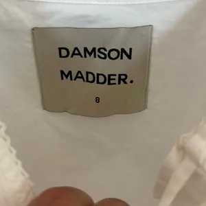 Damson Madder 100% Cotton White Pink Embroidered Floral Top Size UK 8 US 4 Small thumbnail 4