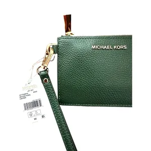 MICHAEL MICHAEL KORS Small Leather Card Holder Wristlet Green NEW NWT thumbnail 5