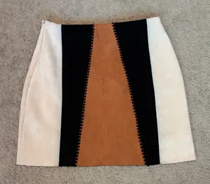 Cream, Black & Brown Mini Skirt Multiple thumbnail 1