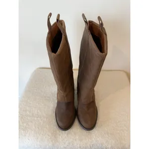 Western Mid-Calf Pull On Brown Leather Boots US 8 Boho Cowgirl Festival thumbnail 2
