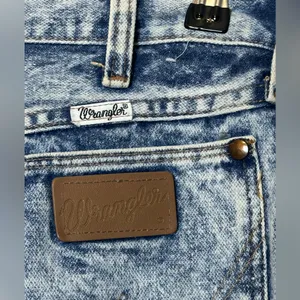 Vintage Wrangler High Waisted Mom Jeans Straight Leg Acid Wash‎ Pleated Size 13 thumbnail 8