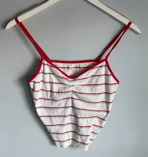 No Boundaries Retro‎ Y2K Striped 70s style Tank Top Red sz Large Kids XS Womens thumbnail 1
